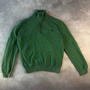 Ralph Lauren Green Zip Up Sweater